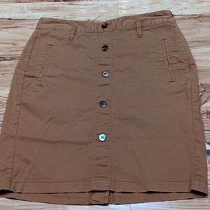 Khaki Knee Length Skirt